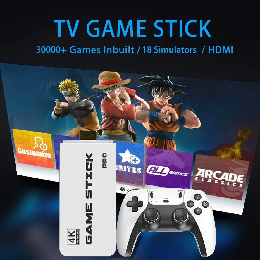 4K TV Game Stick M15 Videospielkonsole Eingebaute 40000+/50000 Spiele 128G Handheld-Spiel-Player Wireless Controller Retro Gamepad