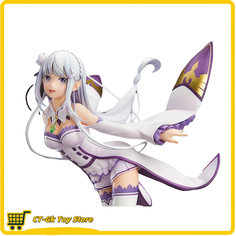 22 см Емилия, екшън фигурка, аниме, Re Life In A Different World From Zero, дамски, плътни фигурки, летяща стойка, колекция, орнамент