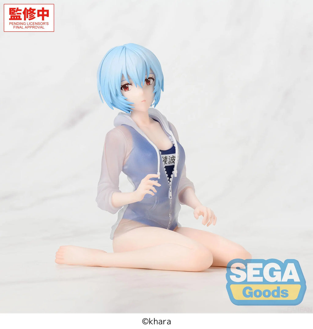 Genuine Sega Yumemirize Evangelion New Theatrical Edition Rei Ayanami School Swimsuit Ver Sega Model Figurine Toys For Otaku Gif