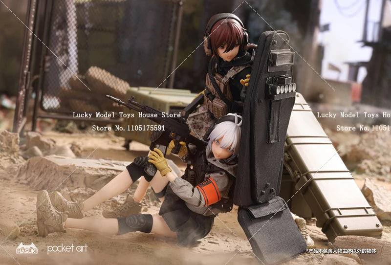 HASUKI Series Pocket Art PA004 1/12 Heavy Shield Holder Guardian Uzukirei Action Figure Movable Delicate 6" Female Soldier Doll