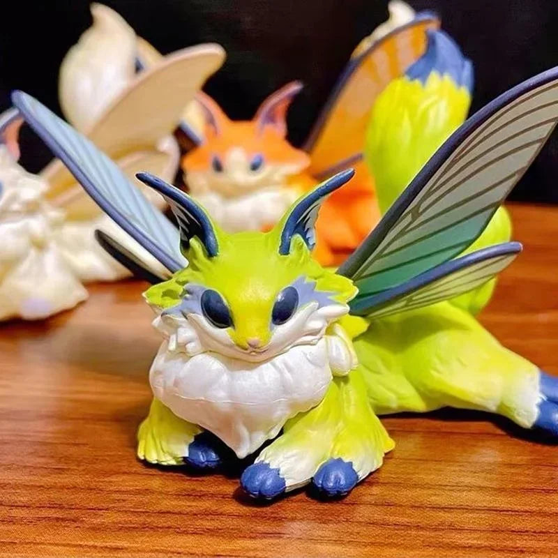 Kawaii Figur Schmetterling Katze Seidenraupe Motte Katze Statuette Montage Spielzeug Ornament Cartoon Pvc Action Desktop Dekorieren