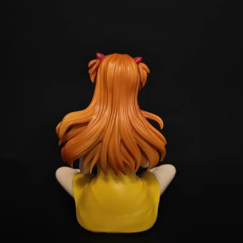 Anime Figure Asuka Langley Soryu Sitting Pose Pretty Girl Pvc Model Desktop Ornament For Adult Anime Collection Decoration