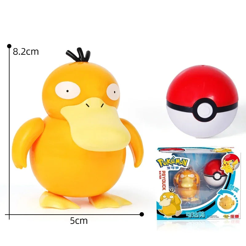 Pokemon Action Figure Transformer Doll Pokeball Figurine Poke Ball Deform Pikachu Greninja Lucario Mew Snorlax Lapras Kids Toy