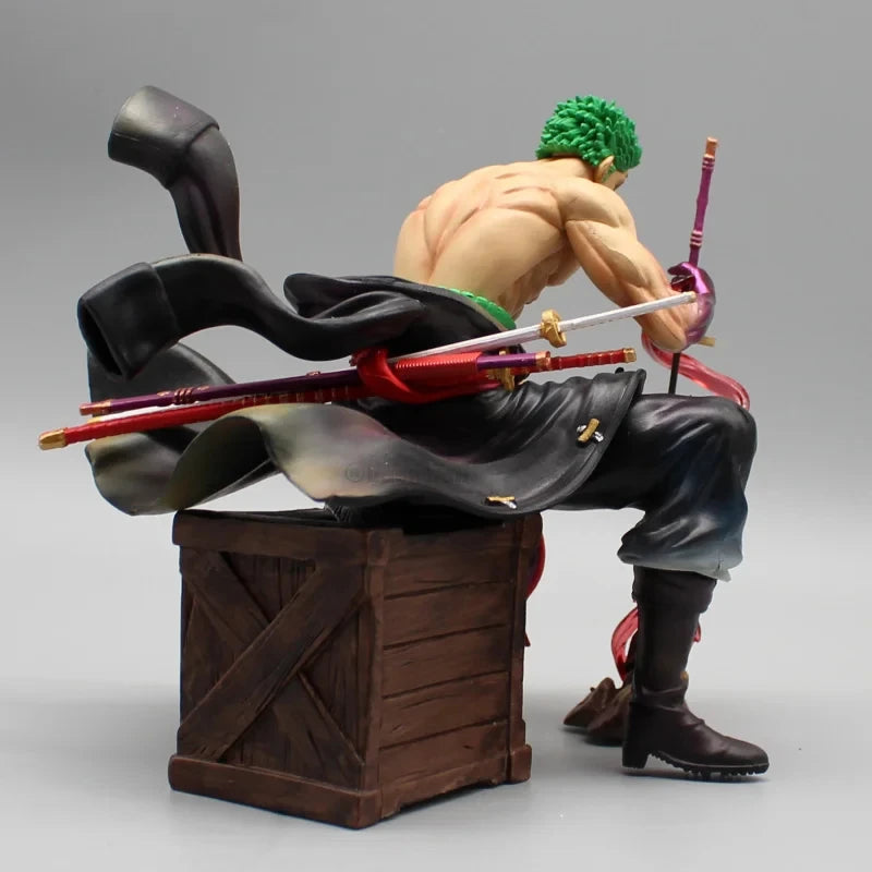 One Piece Zoro 15cm Figuren Roronoa Zoro mit 2 Köpfen Anime Figur PVC Statue Modell Schreibtisch Sammlung Puppe Dekoration Spielzeug Geschenke