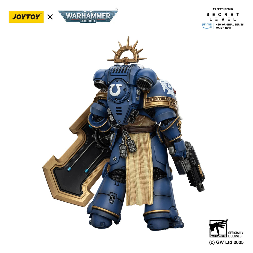 [IN STOCK]JOYTOY Warhammer 40K 1/18 Action Figures Ultramarines Levantus with Power Sword, Stormshield and Bolt Pistol