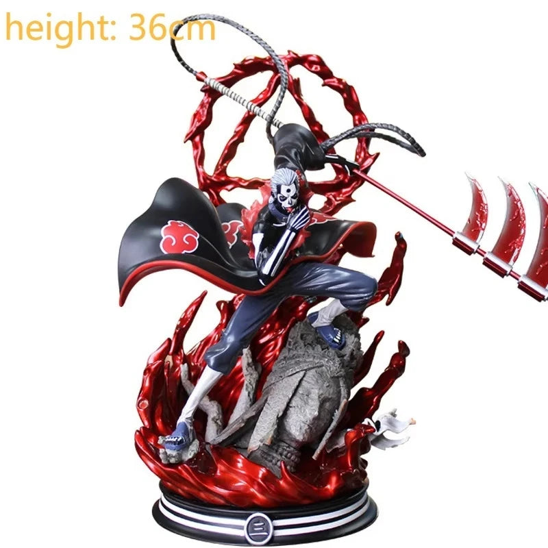 Gk Naruto Shippuden Anime 35 Cm Action Figure - Kurama Chakra Mode With Sasuke Itachi Statue Collection Toy Kyuubi Figma