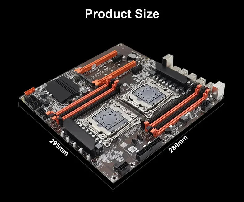 MOUGOl X99 Dual CPU Gaming Motherboard Set lntel Xeon E5 2680 V4&DDR4 64GB (4*16GB) LGA2011-3 M.2 NVME for Server Computer Host