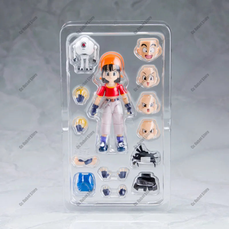 Bandai Genuine SHF Dragon Ball Pan -GT- &GILL Anime Action Figure Joints Movable Collectible Model Toys Ornaments Gift Children