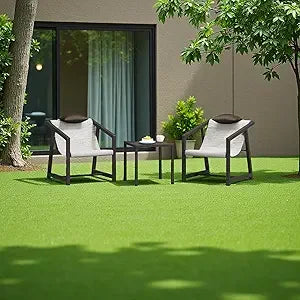 5-teiliges Outdoor-Korbmöbel-Set, Allwetter-Terrassen-Bistro-Set mit Fußstütze, kleines Terrassen-Konversationsset für den Balkon