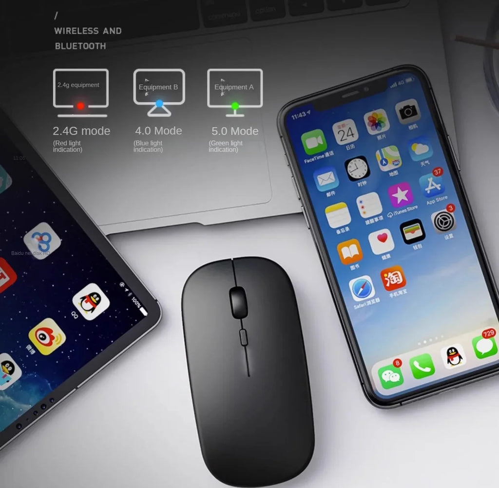 Drahtlose Maus für Laptop-PC Bluetooth Wiederaufladbare Mäuse Computer Stille Mäuse USB-Maus Ergonomische Gaming-Maus für Xiaomi Pad