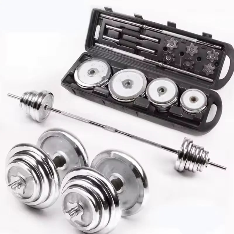 Custom Logo 50 Kg Lbs Cast Iron Free Weight Adjustable Dumbbell Set Electroplate Barbell and Dumbbell Sales for Weight Lifting