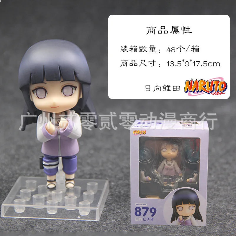 10CM Anime Naruto Hyuga Hinata kawaii Q Version kawaii Joint replaceable Action Figures PVC Model Desk Decor Toy Gifts boxed