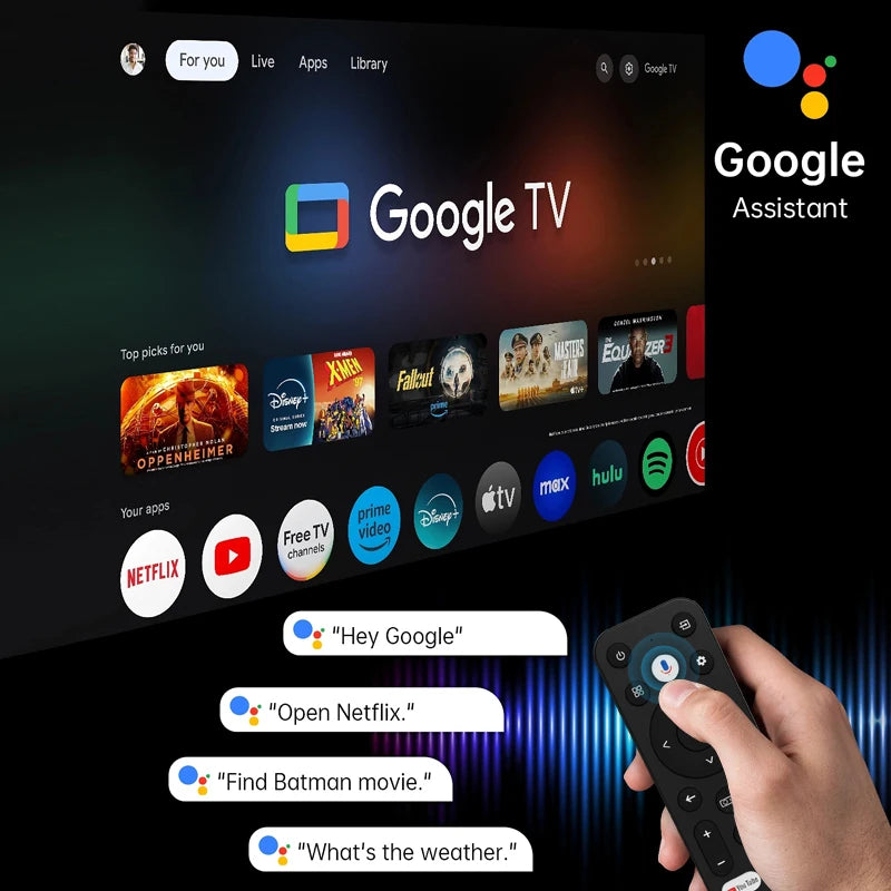 CAIWEI S7+ Android 14 Projector for movies 4k Full HD 1080P 3500 ANSI Google Certified Video Home Theater Projectors with Dolby