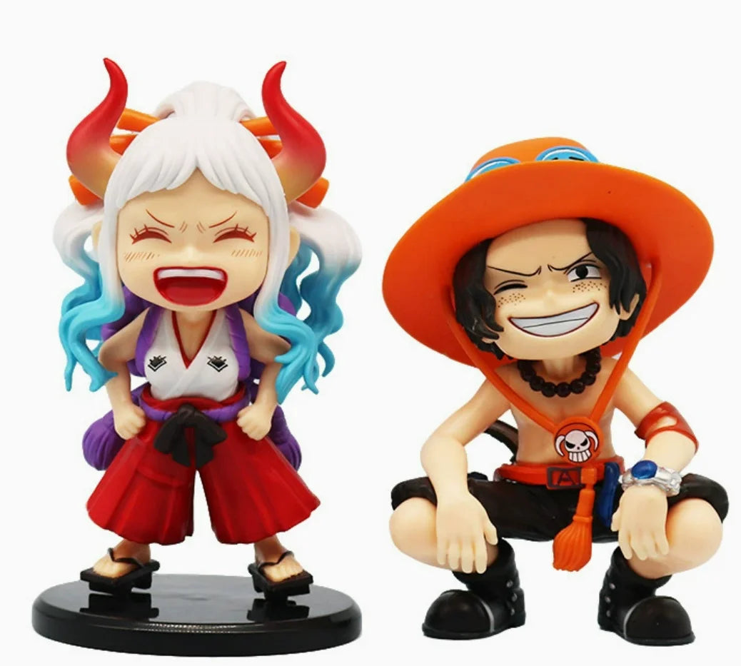 One Piece Anime Figure Doll Portgas D Ace Yamato Q Version Model Decor Peripheral Ornament Children Charm Birthday Gifts Toys