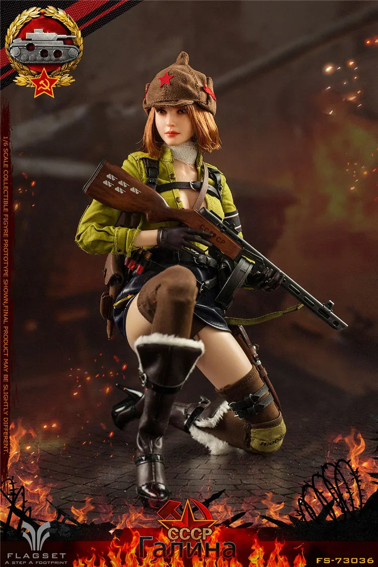 Flagset FS73036 1/6 Female Soldier Soviet Union Tank Lieutenant Galina Full Set 12" Action Figure In Stock For Fans Collection