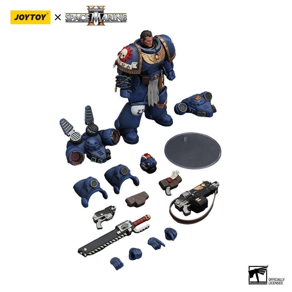 【In Stock】JOYTOY Warhammer 40K Ultramarines Lieutenant Titus Gadriel Chairon Anime Model Toys Collection 1/18 Action Figures