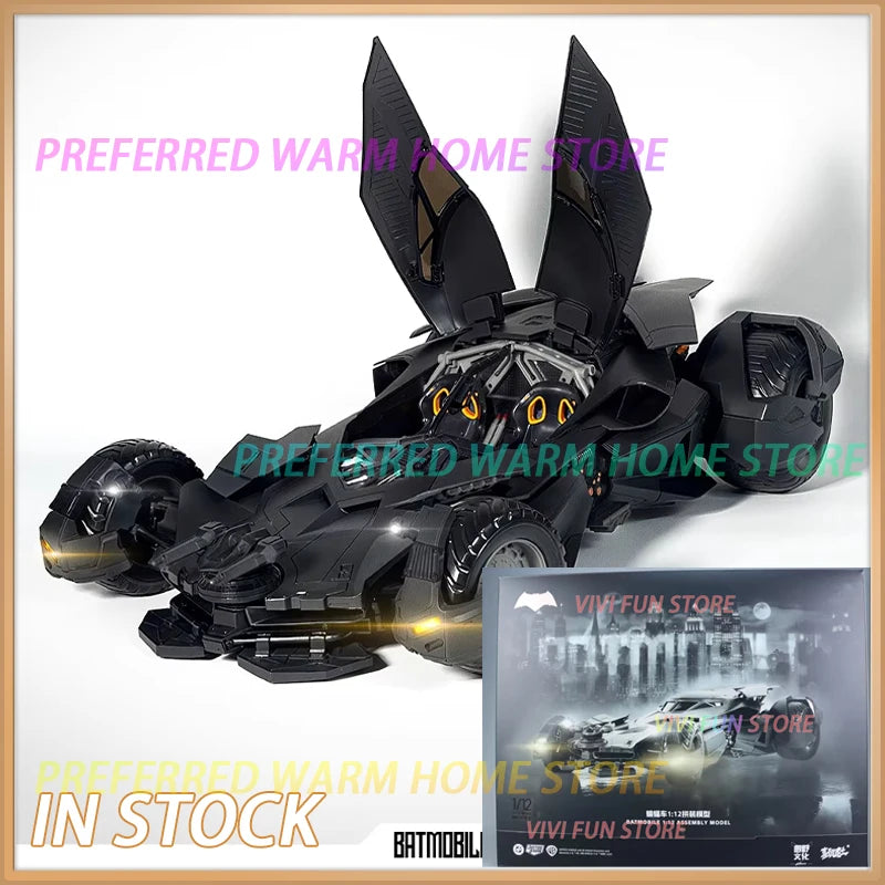 In Stock Originate Xiwanshe BATMOBILE 1/12 ASSEMBLY MODEL Movable Model Toys Batman With LED Bat car
