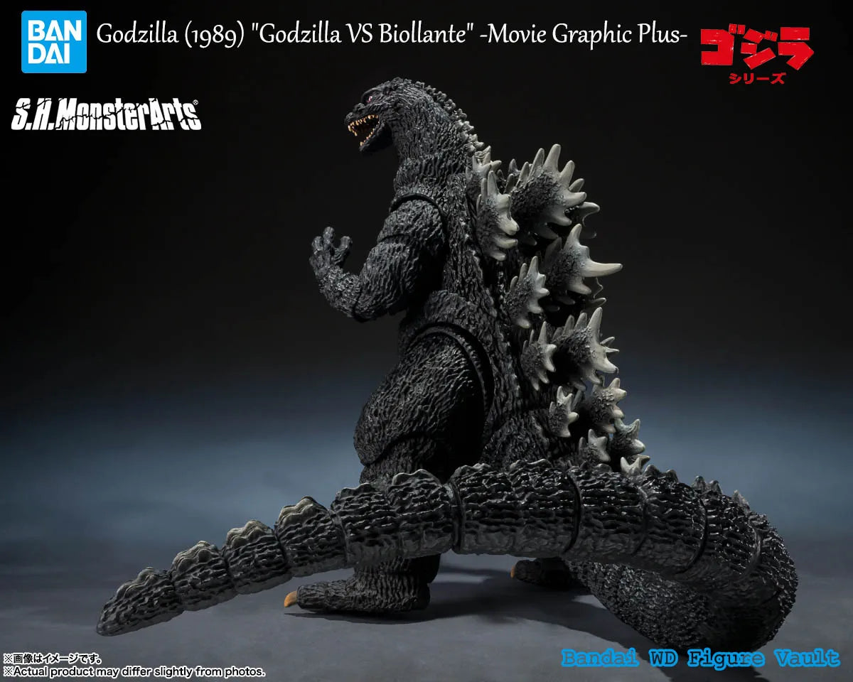 In stock Bandai S.H.MonsterArts Godzilla (1989) "Godzilla VS Biollante" -Movie Graphic Plus Figures Model Genuine Boxed Toy Gift