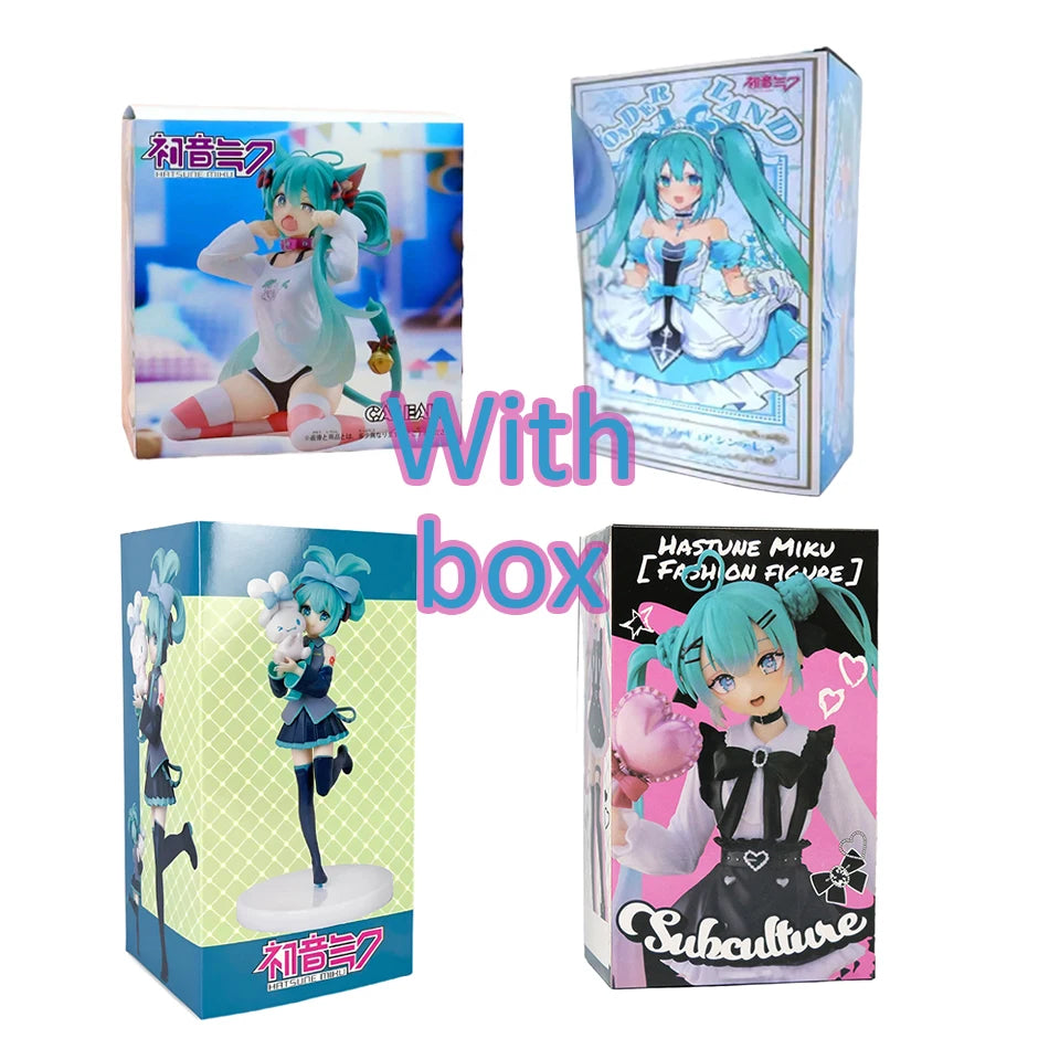 11-20CM Hatsune Miku X Cinnamoroll Figure Anime Collectible Models Decorative Decorations Children Birthday Christmas Kawaii Gif