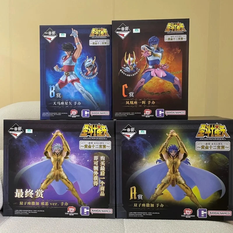 Saint Seiya Genuine Bntsh Ichiban Kuji Anime Figure Gemini Saga Seiya Poenix Ikki Ver. Pvc Action Figures Model Ornament Gift