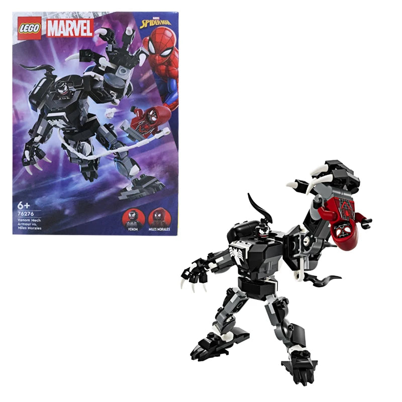 LEGO 76276 Marvel Venom Mech Armor vs. Miles Morales, Posable Action for Kids, Marvel Building Set with Minifigures