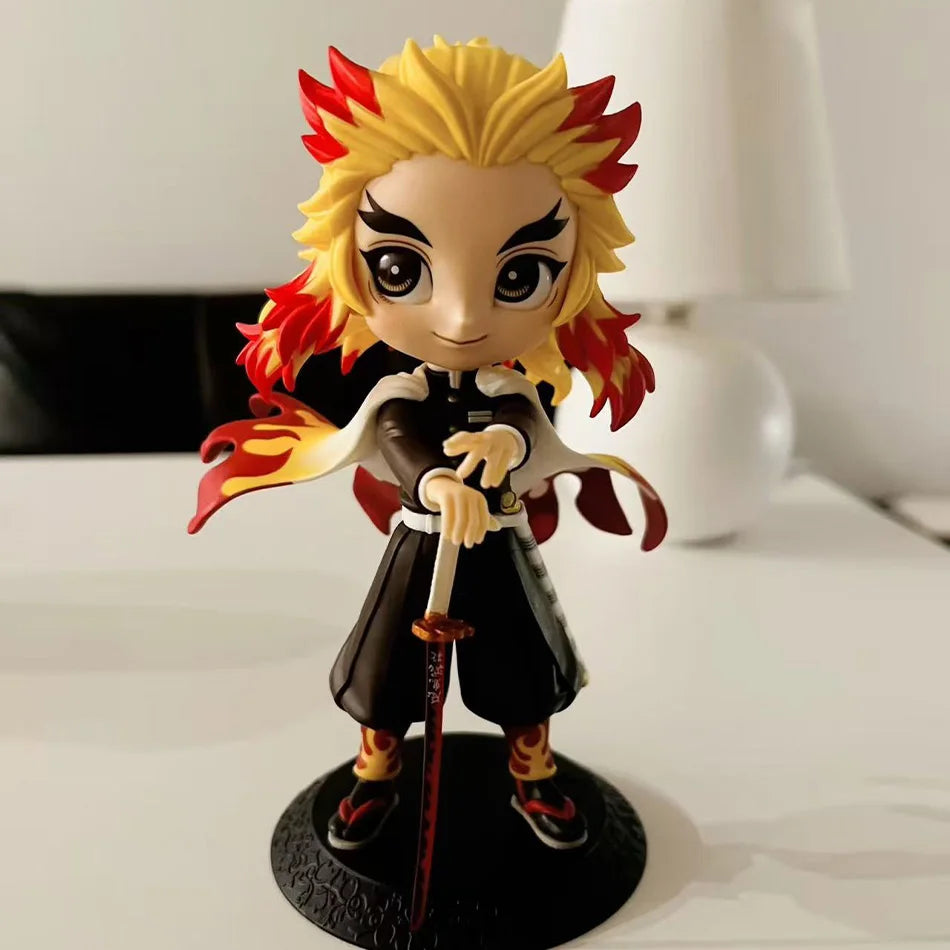 Demon Slayer Q Version Anime Figures 8Pcs Set Tanjiro Nezuko Hashira Collection PVC Model Birthday Christmas Gift for Kids