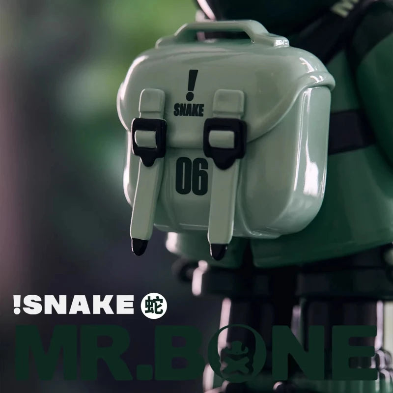 MR.BONE Limited Edition for The Year of The Snake Black and Green Skull Action Figure Desktop Ornament Collection Model Boy Gift