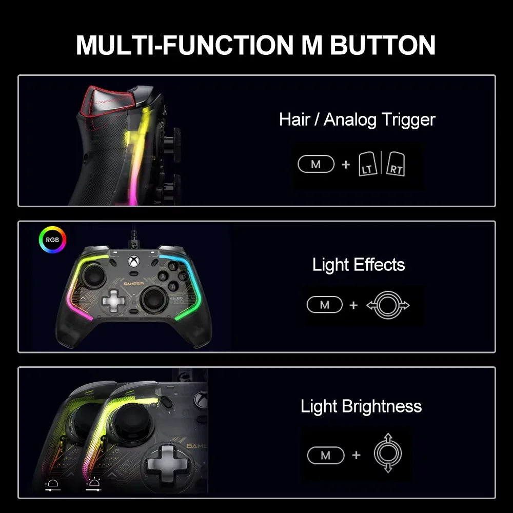 Gamesir Kaleid Wired Gamepad for Xbox Series X/S One Controller with Hall Effect Joysticks for PC Gaming