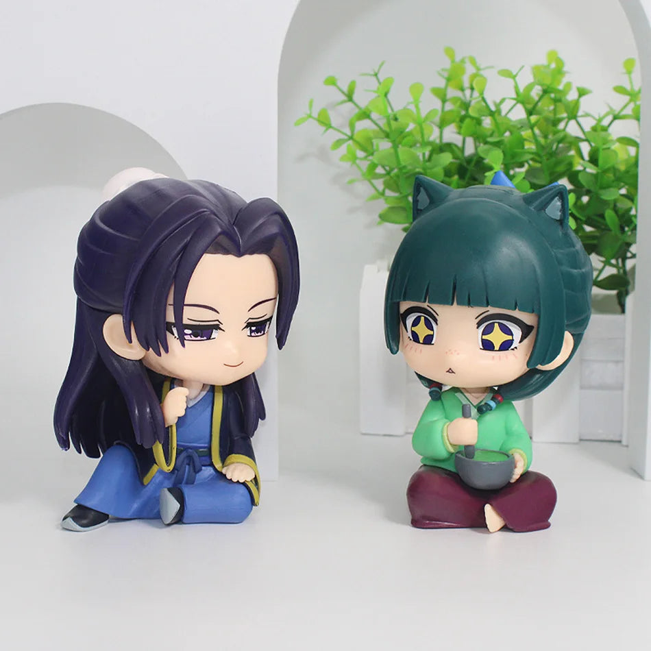 Q Version Maomao Jinshi Mini Figure Kawaii Sitting Anime Desktop Car Ornament Collectible Model Toy from the Apothecary Diaries