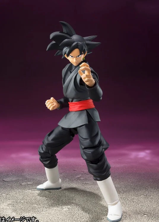 In Stock 100% Original Bandai SHF SH FIGUARTS Dragon Ball Goku Goku Black Action Character Anime Model Toy Pink Hair PVC Gift