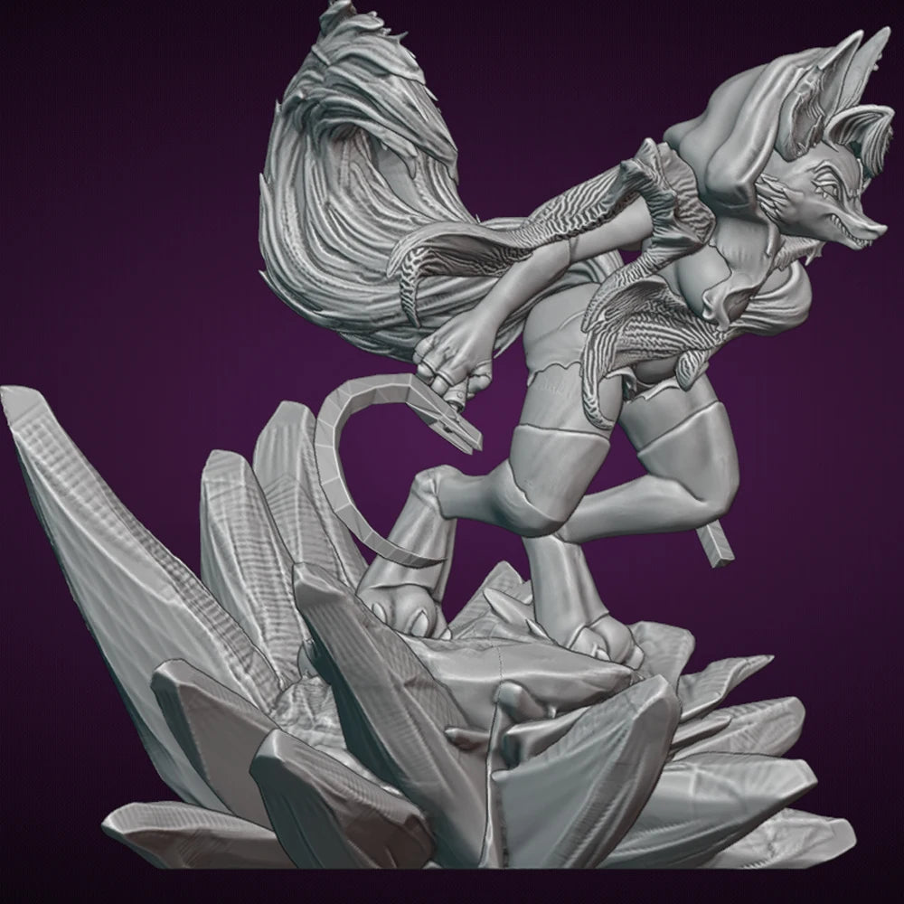 1/24 Sexy Death Wolf NSFW Resin Figurine Toy Unpainted GK Doll Unassembled 3D Print Assembly Miniature Reduction Statue Toy