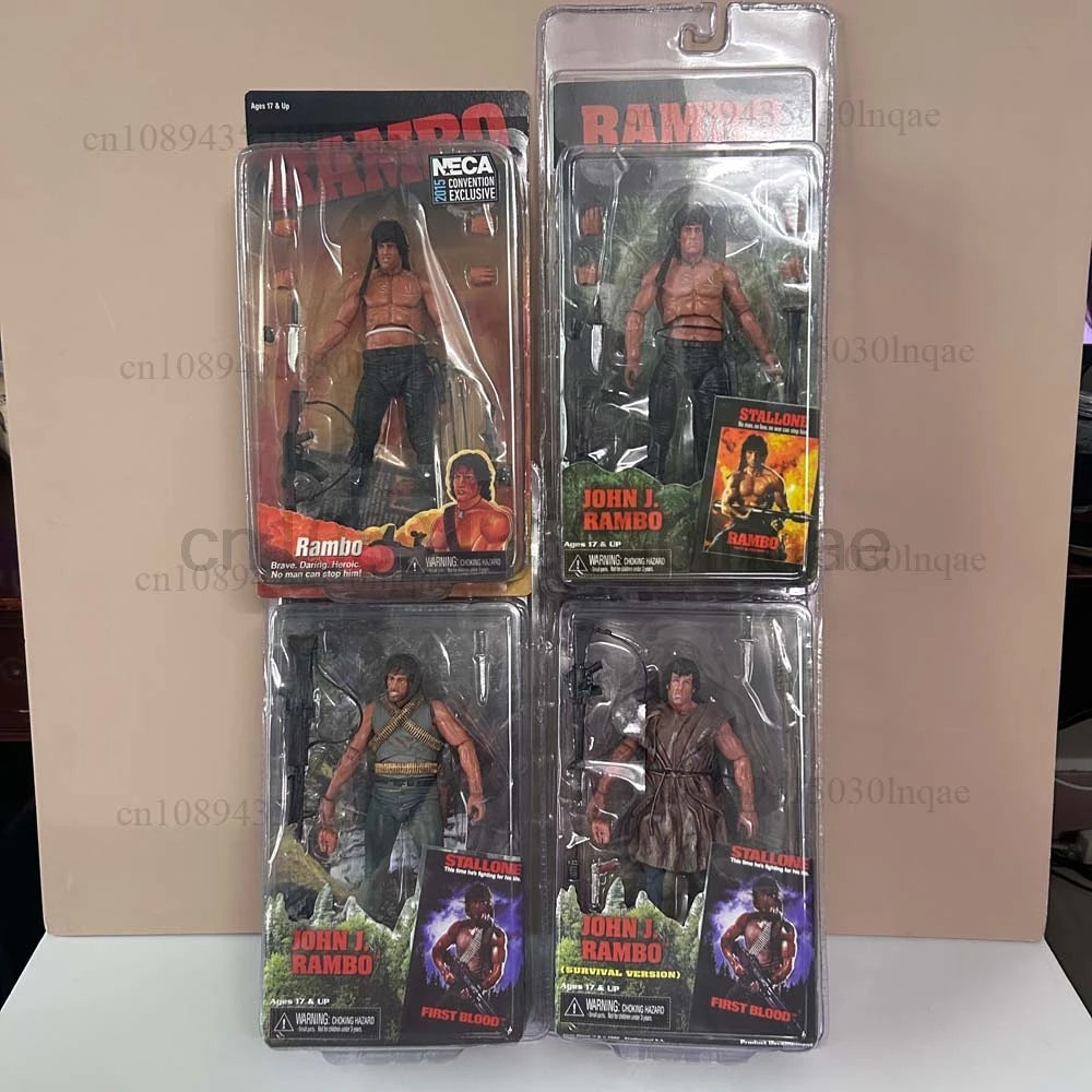 NECA Figure First Blood John J Rambo Stallone Action Figure Rambo 2015 Ver. Special Forces Soldier Avenger Sylvester Film Model