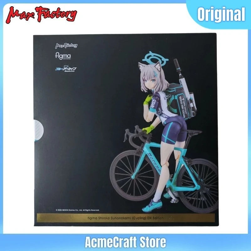 Original Max Factory Figma #644 DX Blue Archive Shiroko Sunaookami Cycling Outfit Ver. 145mm Action Figure Collectible Model