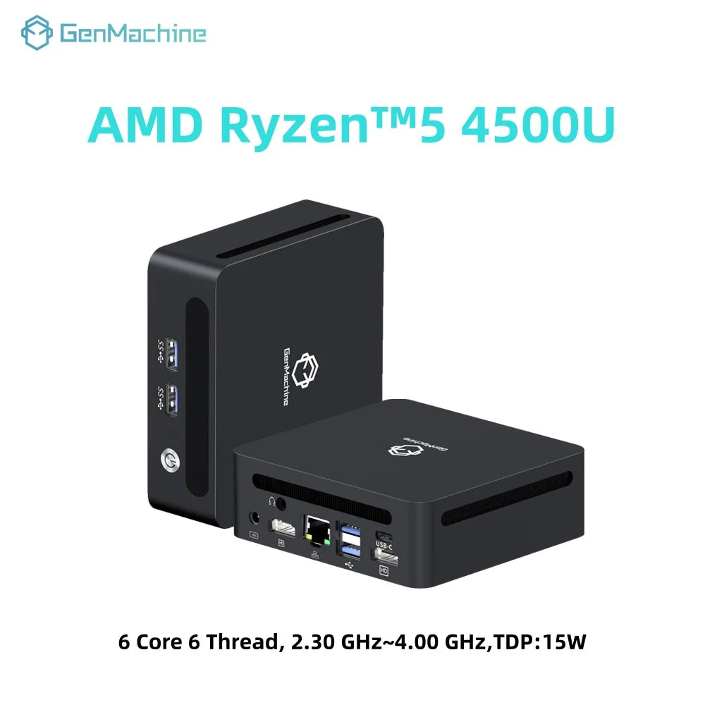 GenMachine Mini PC 4500U AMD Windows 11 Ryzen DDR4 6 Core 6 Thread 4.00 GHz 15W WiFi6 Diy Gaming Computer Pc Gaming Ordenador