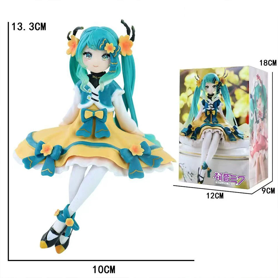 Anime Hatsune Miku Doll Model Cartoon Cute Kawaii Toys PVC Model Action Figures Car Dashboard Decoration Holiday Gift