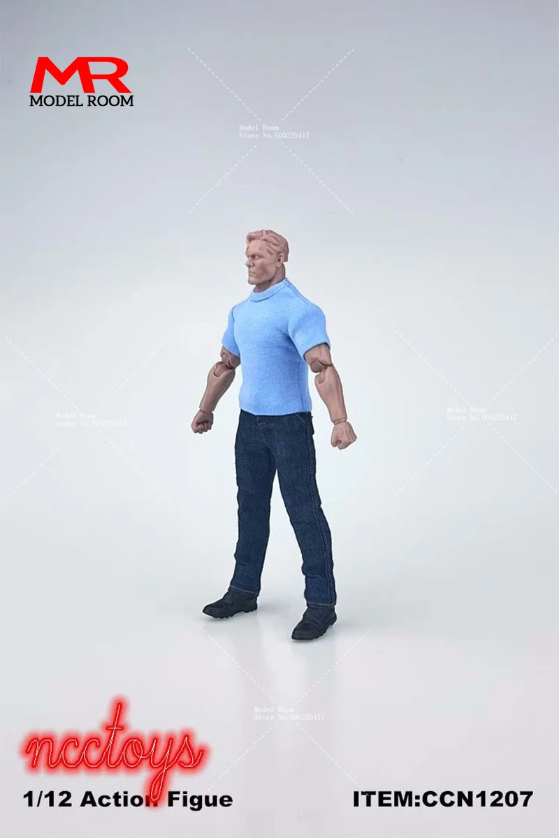 CCN1208 1/12 Scale Male Lamb Down Denim Jacket T-shirt Casual Pants Model Fit 6'' Notaman GWtoys Soldier Action Figure Body