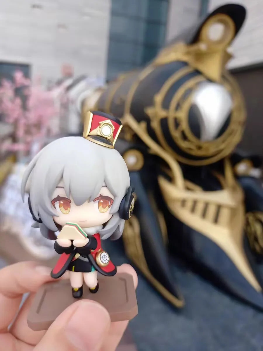 Honkai Star Rail Q Version Figure Train Welcome Tea Party Series Doll Dan Heng March 7th Action Figures Game Peripheral  Gift