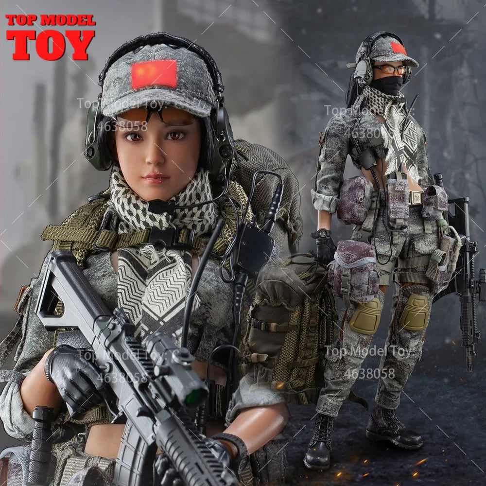 FLAGSET FS-73052 1/6 Scale Shock Worker Shooter Female Soldier with Accessory 12" Full Set Action Figure Model for Collectible
