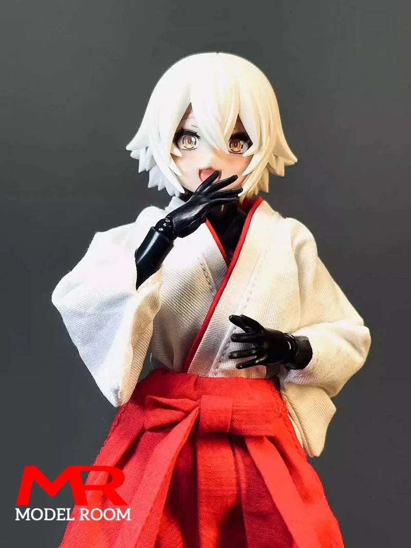 1/12 Scale Japan Miko Costume Kimono Clothes Model Fit 6'' Romankey Snail Shell Soldier Action Figure Body Dolls