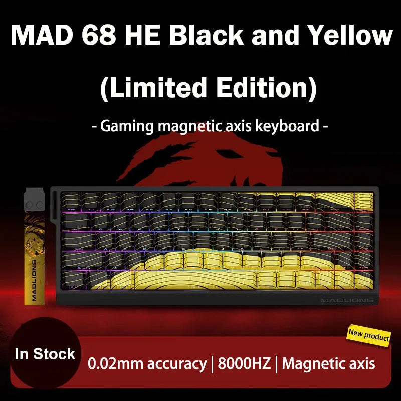MADLIONS MAD 60/68HE Gaming-Tastatur mit magnetischem Schalter, kabelgebunden, Key Web Drive, benutzerdefiniertes 8K 61/68 Return RT, einstellbarer Tastenanschlag, Hot Swap