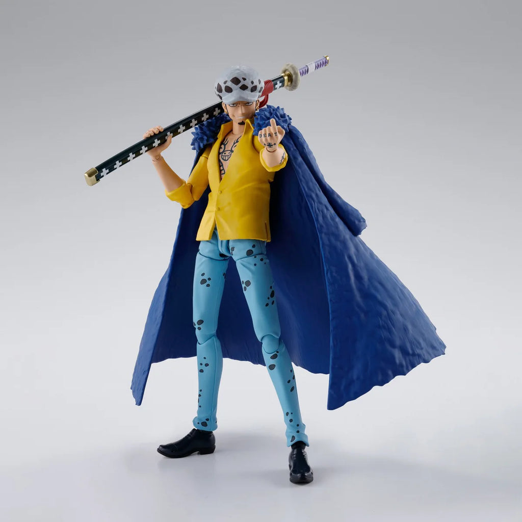 Bandai One Piece Genuine Model Kit Anime Figure S.H.Figuarts Trafalgar D Water Law Action Figure Joints Movable Model Toys Gifts