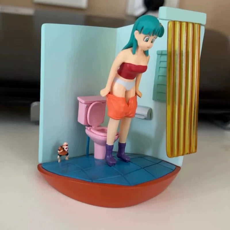 Dragon Ball Anime Figur Bulma Actionfiguren Master Roshi Toilet Peep Statue PVC Modell Puppensammlung Dekor Spielzeug Geburtstagsgeschenke