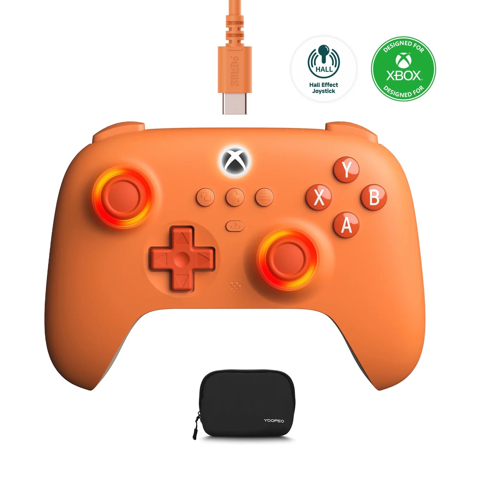8BitDo Ultimate C Wired Game Controller for Xbox Series X/S Xbox One with Game Pass Hall Effect Joysticks for Windows 10/11