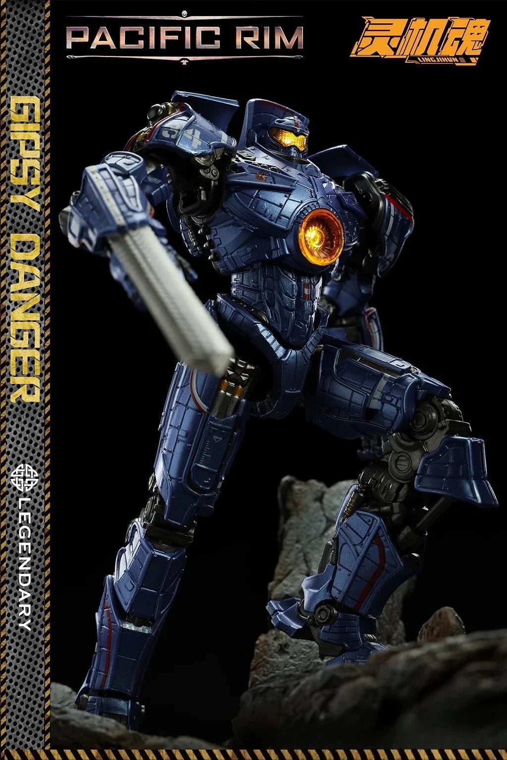 LING JIHUN Original Pacific Rim Crimson Typhoon Finished Mecha LED Light Emitting Action Robot Figures Toys  Collectible Mode