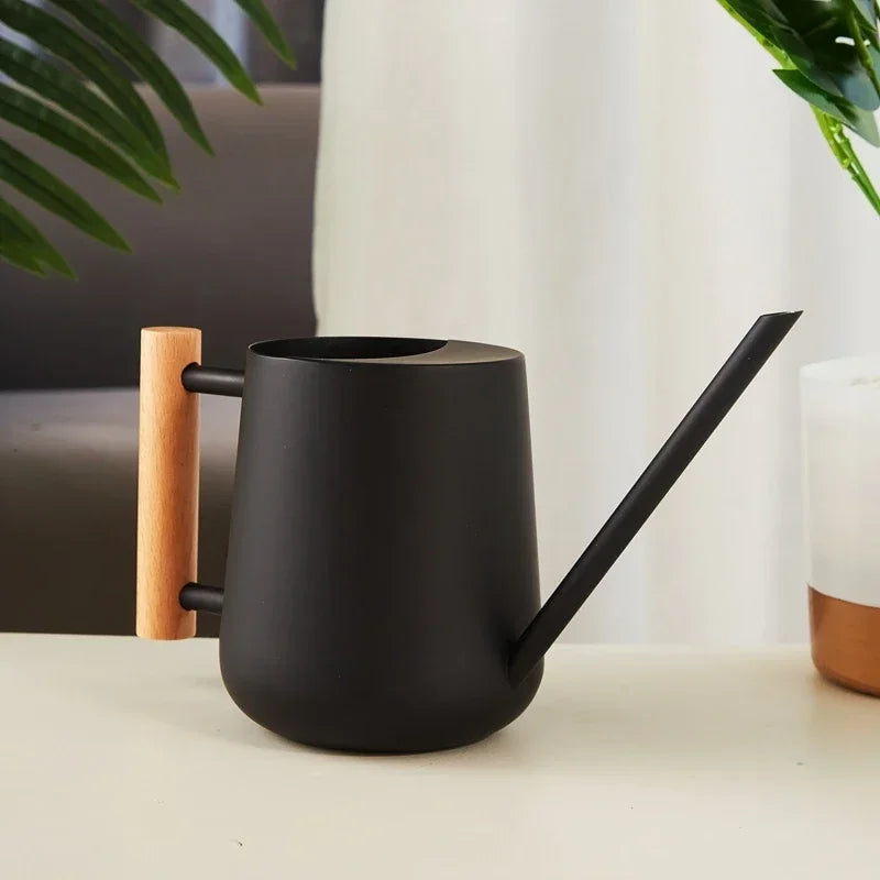 1000ML Stainless Steel Long Mouth Green Plant Watering Can Can Use Handle Perfect Watering Flower Plants Shower For Garden