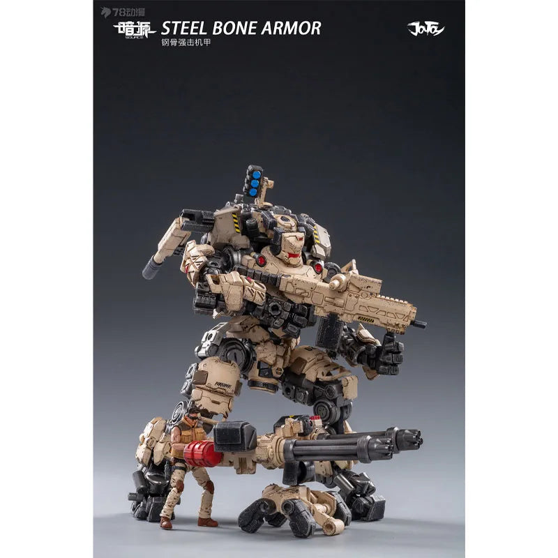 Official Genuine Joytoy Mecha, Steel Bone Robot Toy, Full Articulation Indust Equipped  Military Style Collectible Action Figure
