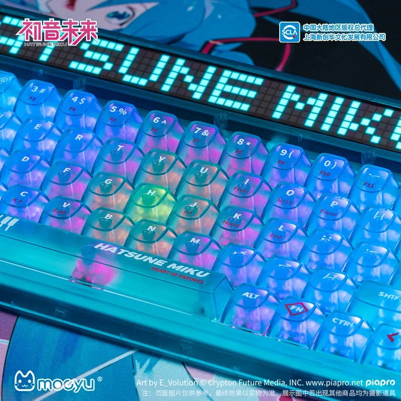 2025 Anime Hatsune Miku Heart Of Esports Series Figure 68 keys Wired and wireless mechanical keyboard game keyboards Gifts