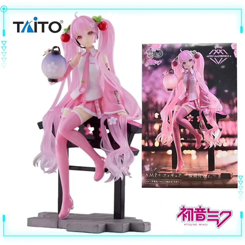 Taito Original Piapro Figuren Hatsune Miku Artist MasterPiece + Sakura Lantern 18cm Sammlerfiguren Geschenk