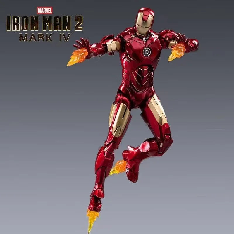 Original Avengers ZD Toy Iron Man Mark3 MK6 MK85 Action Figure LED Light Version Collectible Model Toy For Kids Adults
