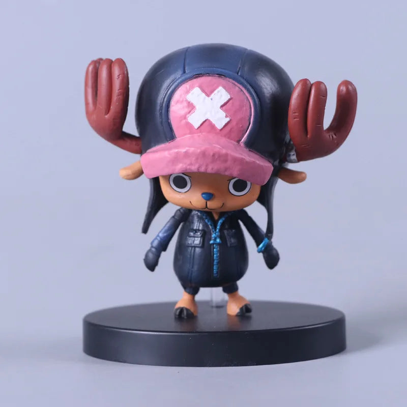 Anime One Piece Brook Chopper Usopp Robin Franky Black Suit Ver. PVC Actionfigur Statue Sammlerstück Modell Kinderspielzeug Puppe 17cm